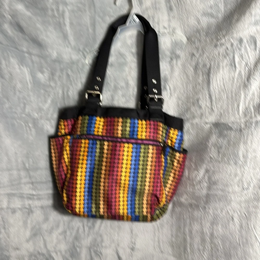 Franco Sarto Tote bag Colorful Striped with small mini bag snaps in or comes out